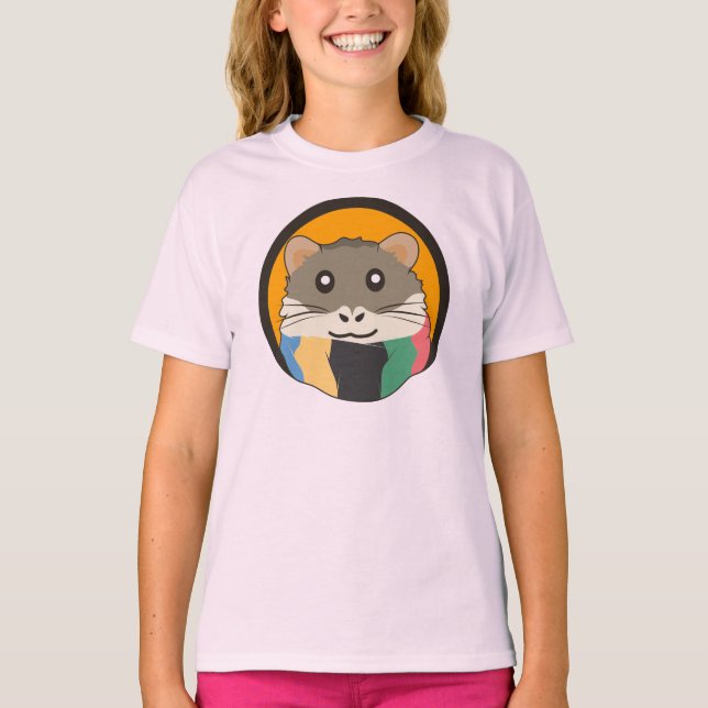 Camiseta Hermoso hámster personalizado con una bufanda mult (Anverso)