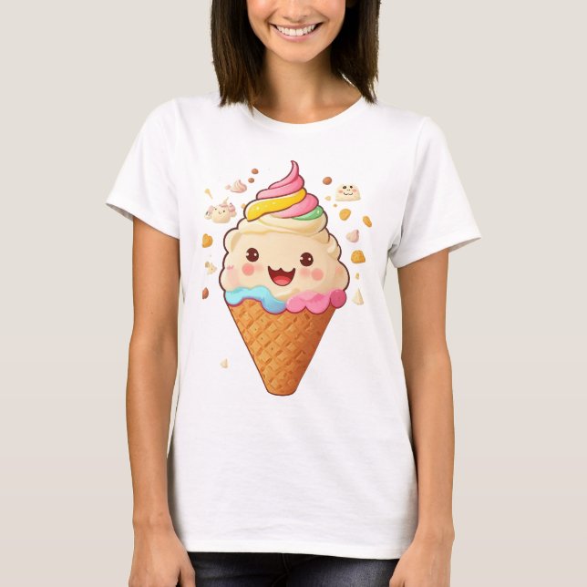 Camiseta Hermoso helado sonriente (Anverso)