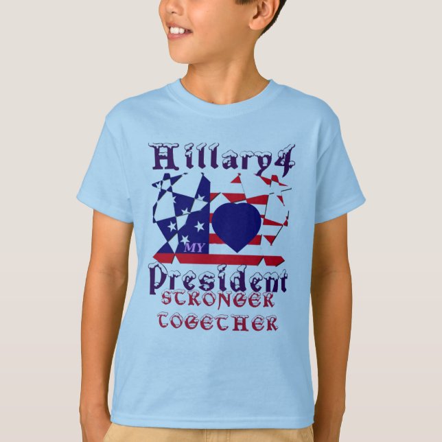 Camiseta Hermoso increíble me encanta Hillary por el presid (Anverso)