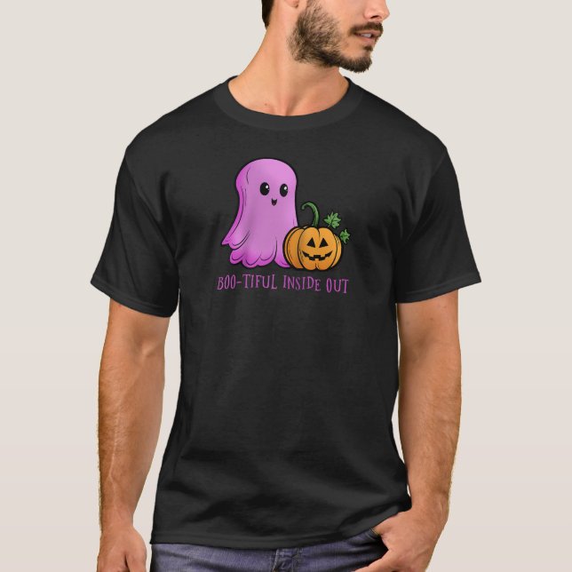 Camiseta Hermoso interior espeluznante Halloween espeluznan (Anverso)