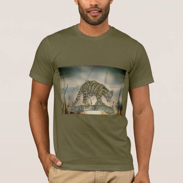 Camiseta Hermoso Leopardo Rubio Pintado A Mano (Anverso)