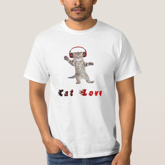 Camiseta Hermoso lindo y divertido gato divertido 19. (Anverso)