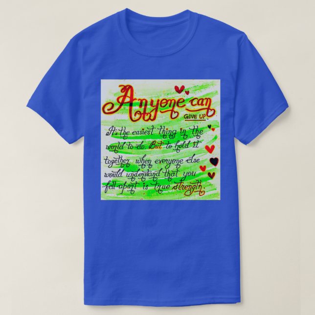 Camiseta Hermoso mensaje de citas escritas a mano (Diseño del anverso)