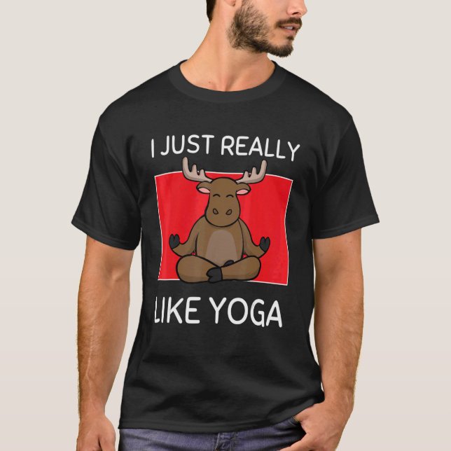 Camiseta Hermoso Moose me gustan los pilates de yoga (Anverso)