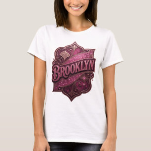 Camiseta Hermoso Motivo Artístico de BROOKLYN Rosa