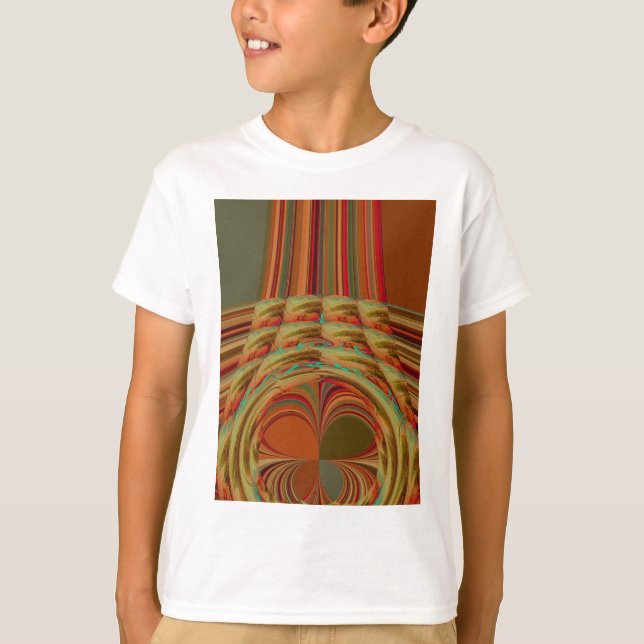 Camiseta Hermoso motivo marrón dorado tradicional africano (Anverso)