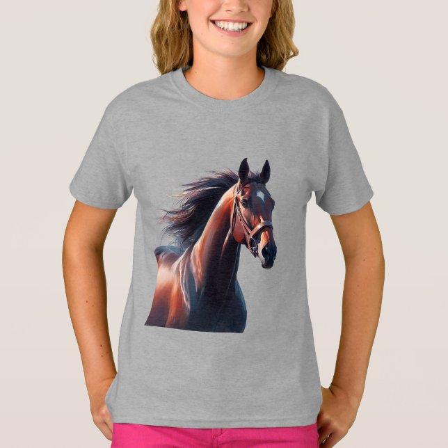 Camiseta Hermoso nombre personalizado de caballo marrón (Anverso)