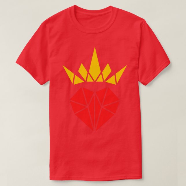 Camiseta Hermoso Origami Crowne Heart Awesome Gift Idea par (Diseño del anverso)