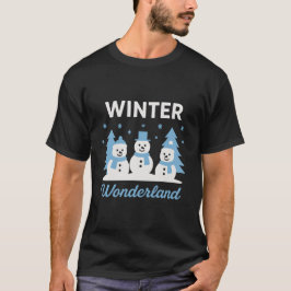 Camiseta Hermoso paisaje invernal de nieve atmósfera natura