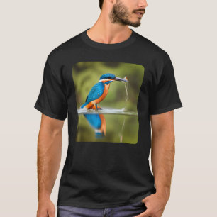 Camiseta Hermoso pájaro martín pescador atrapando un pez