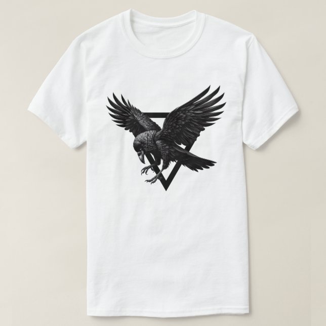 Camiseta Hermoso pájaro negro de cuervo (Diseño del anverso)