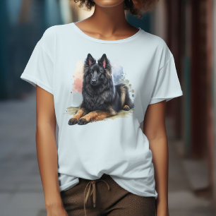 Camiseta Hermoso Pastor Belga al Acuarela