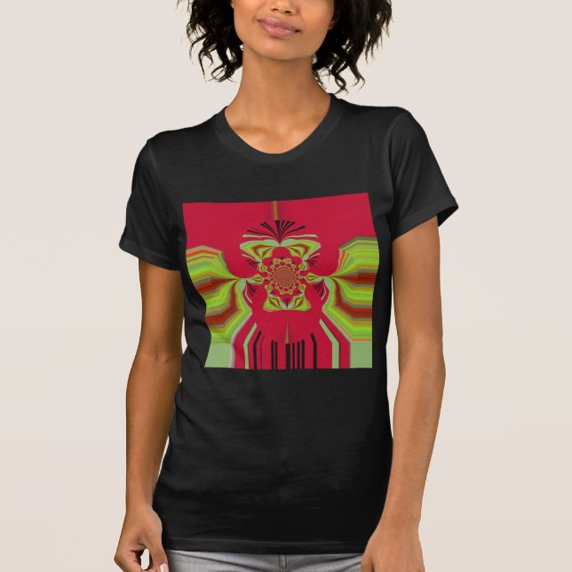 Camiseta Hermoso patrón de motivos amarillo rojo africano a (Anverso)