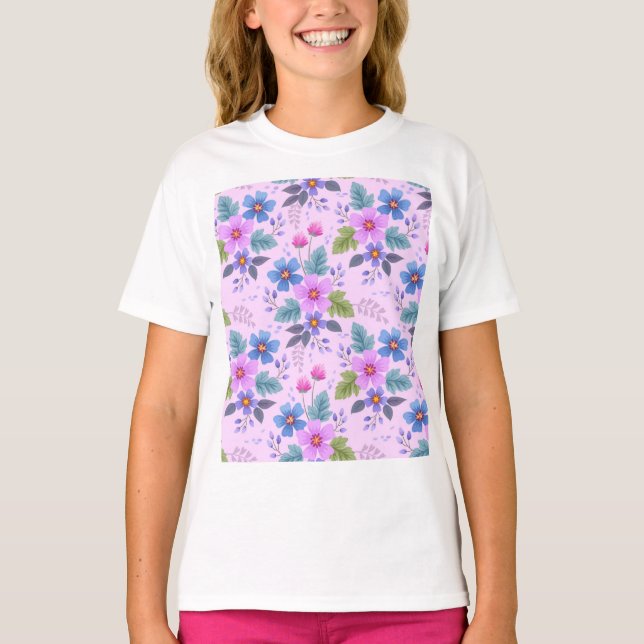 Camiseta Hermoso patrón floral de flores-36841 (Anverso)