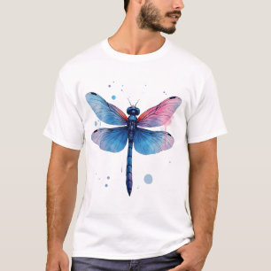 Camiseta Hermoso Patrón Gráfico Colorido Naturaleza Libélul