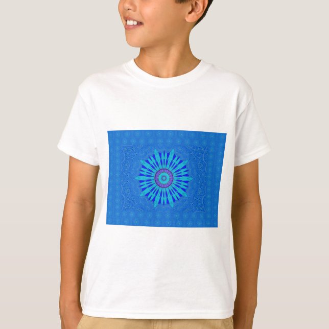 Camiseta Hermoso patrón vectorial tradicional azul arte des (Anverso)