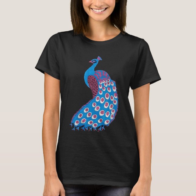 Camiseta Hermoso pavo real azul (Anverso)
