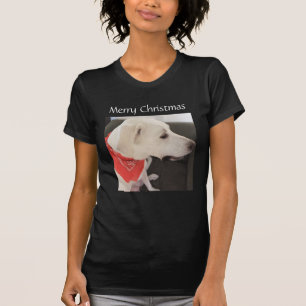 Camiseta Hermoso perro de cachorro blanco con Navidades de
