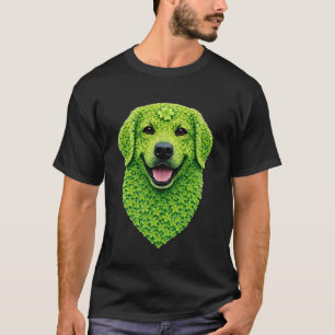 Camiseta Hermoso perro retriever dorado con arte de trébole