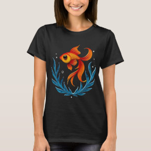 Camiseta Hermoso pez dorado naranja Quilling Arte de papel