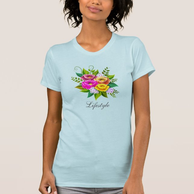 Camiseta Hermoso ramo de flores coloridas (Anverso)