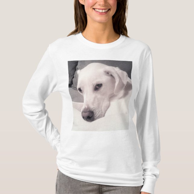 Camiseta Hermoso Regal White Labrador Mix Dog Gray T-Shir (Anverso)