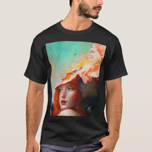 Camiseta Hermoso resumen artístico Chica Red Haired Ginger