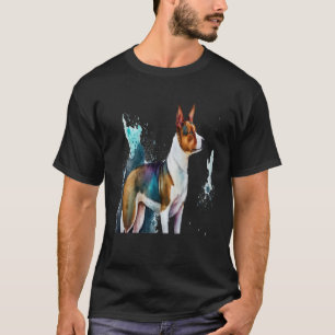 Camiseta Hermoso retrato de Basenji de acuarela