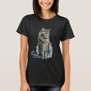 Camiseta Hermoso retrato de gato Maine Coon