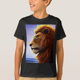 Camiseta Hermoso retrato de león en un niño personalizado d
