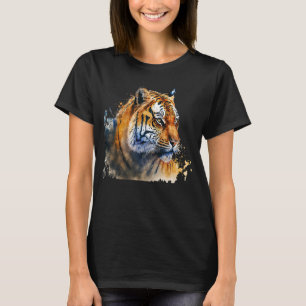 Camiseta Hermoso retrato de tigre acuático
