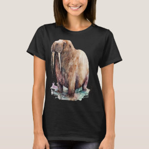Camiseta Hermoso retrato de Walrus de acuarela