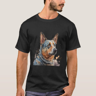 Camiseta Hermoso retrato del perro boyero australiano en ac