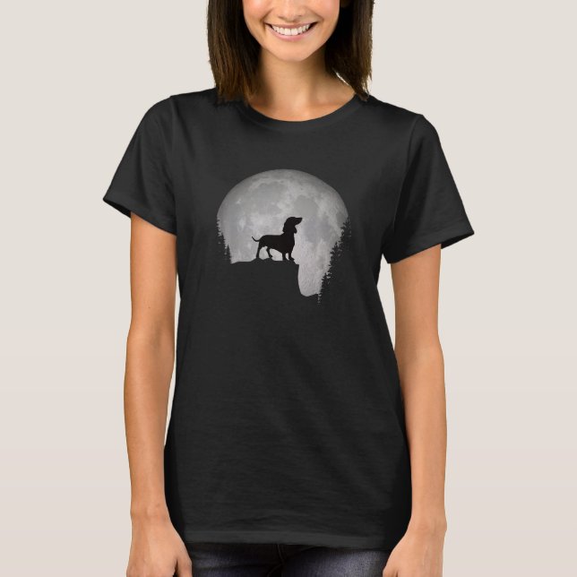 Camiseta Hermoso retro Dachshund Perro Silhouette Love Dach (Anverso)