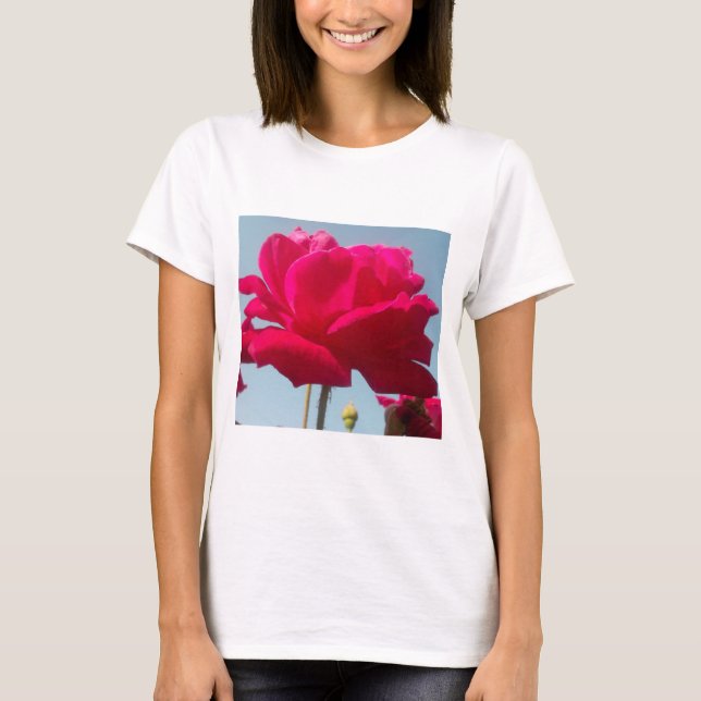 Camiseta Hermoso Rosa Celestial: Rojo contra Azul (Anverso)