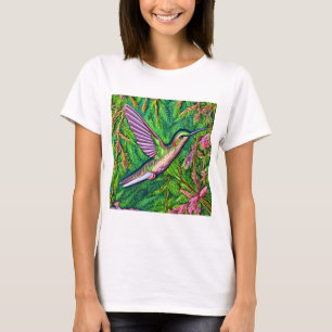 Camiseta Hermoso Shabby Chic Little Hummingbird.