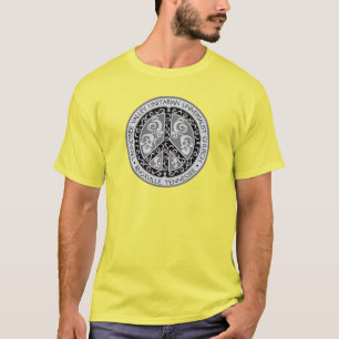 Camiseta Hermoso signo de paz en el frente, TVUUC en la esp