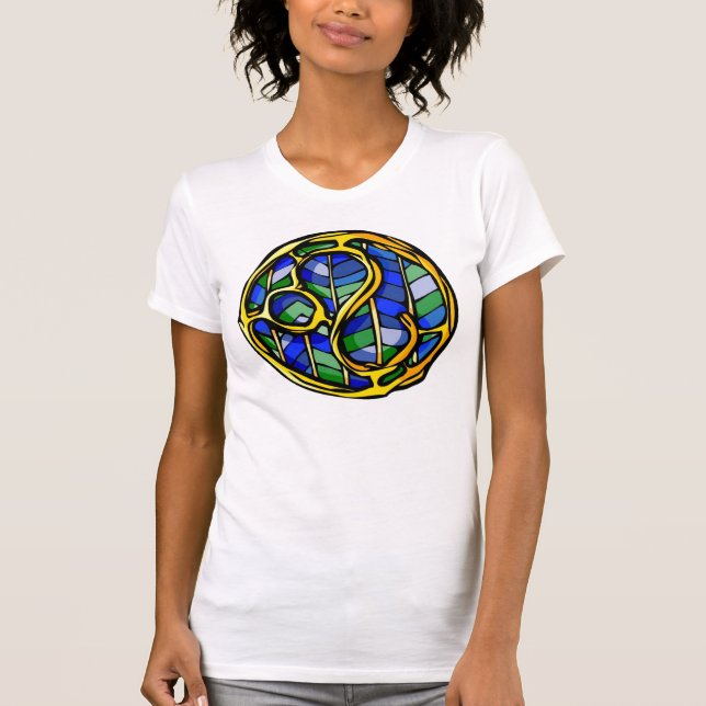 Camiseta Hermoso Símbolo León Gemstone Azul (Anverso)