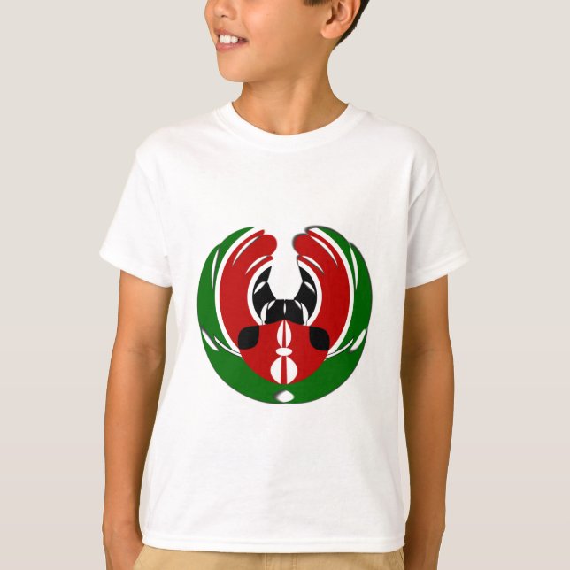 Camiseta Hermoso tapiz keniano: mariposa de bandera keniana (Anverso)