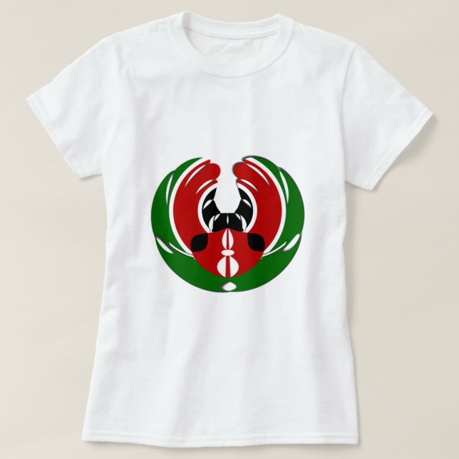 Camiseta Hermoso tapiz keniano: mariposa de bandera keniana (Diseño del anverso)