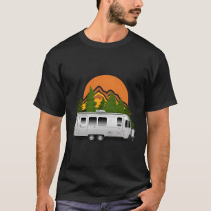 Camiseta Hermoso Tee De Trayectoria De Camping Retro Para