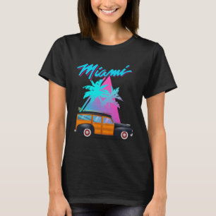 Camiseta Hermoso vagón de surf leñoso grande para hombres y