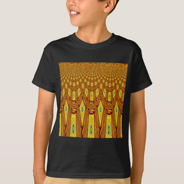 Camiseta Hermoso vector de impresión tribal africana Golden (Anverso)