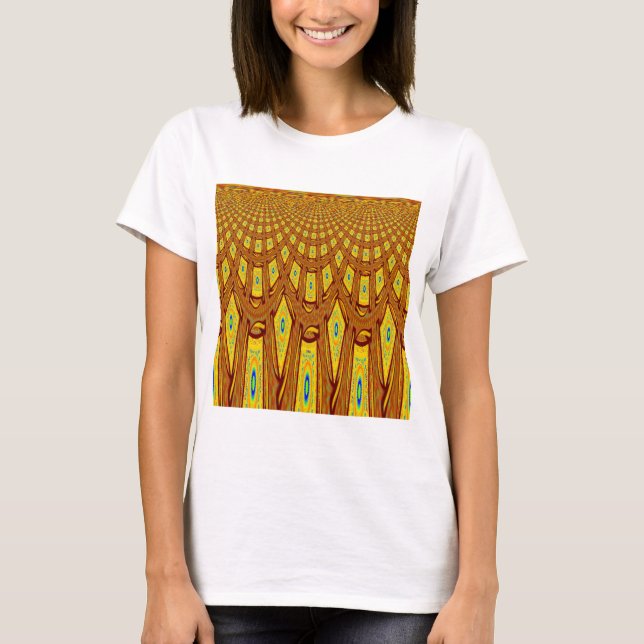 Camiseta Hermoso vector de impresión tribal africana Golden (Anverso)