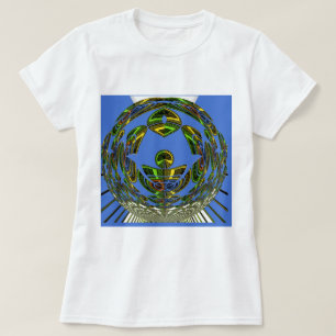 Camiseta Hermoso vector étnico tradicional africano azul