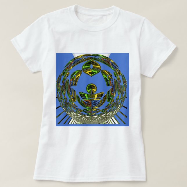 Camiseta Hermoso vector étnico tradicional africano azul (Diseño del anverso)
