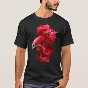 Camiseta Hermoso vino rojo Guppy pez Guppies de fantasía ta