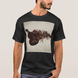 Camiseta Hermoso violín con motivos musicales