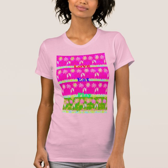 Camiseta Hermoso y colorido diseño de citas de texto Flora (Anverso)