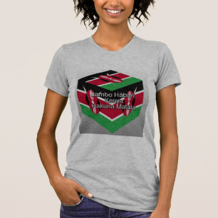 Camiseta Hermoso y encantador cubo de bandera keniana con s